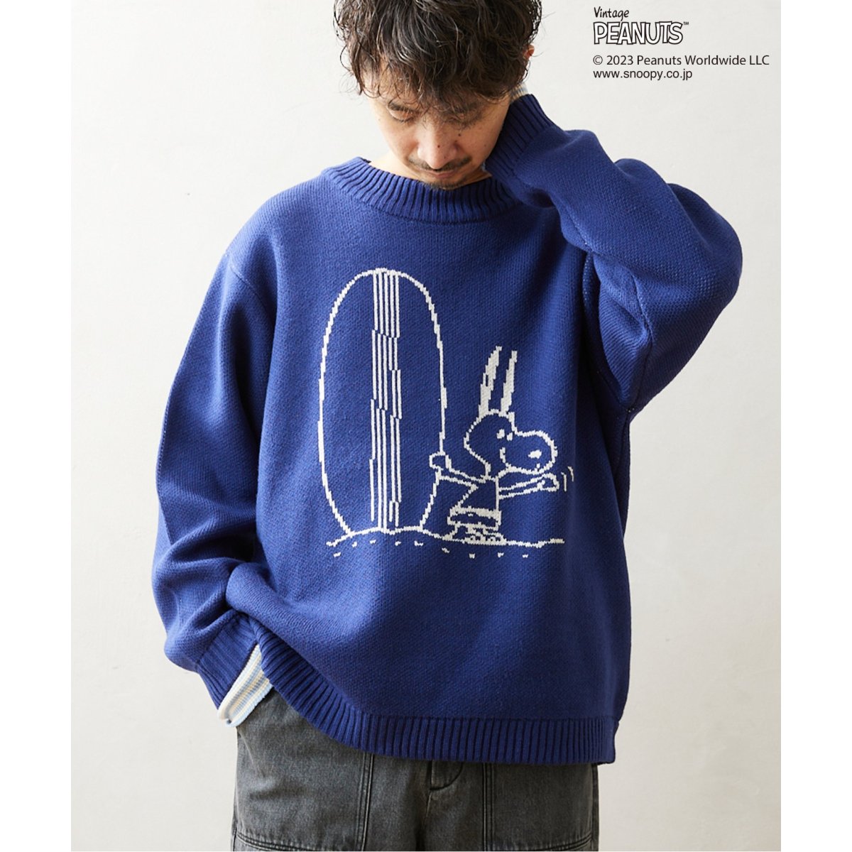 PEANUTS by relume 別注 ダブル ジャガードニット　スヌーピー PEANUTS by relume / ピーナッツ】別注 ダブル ジャガードニット