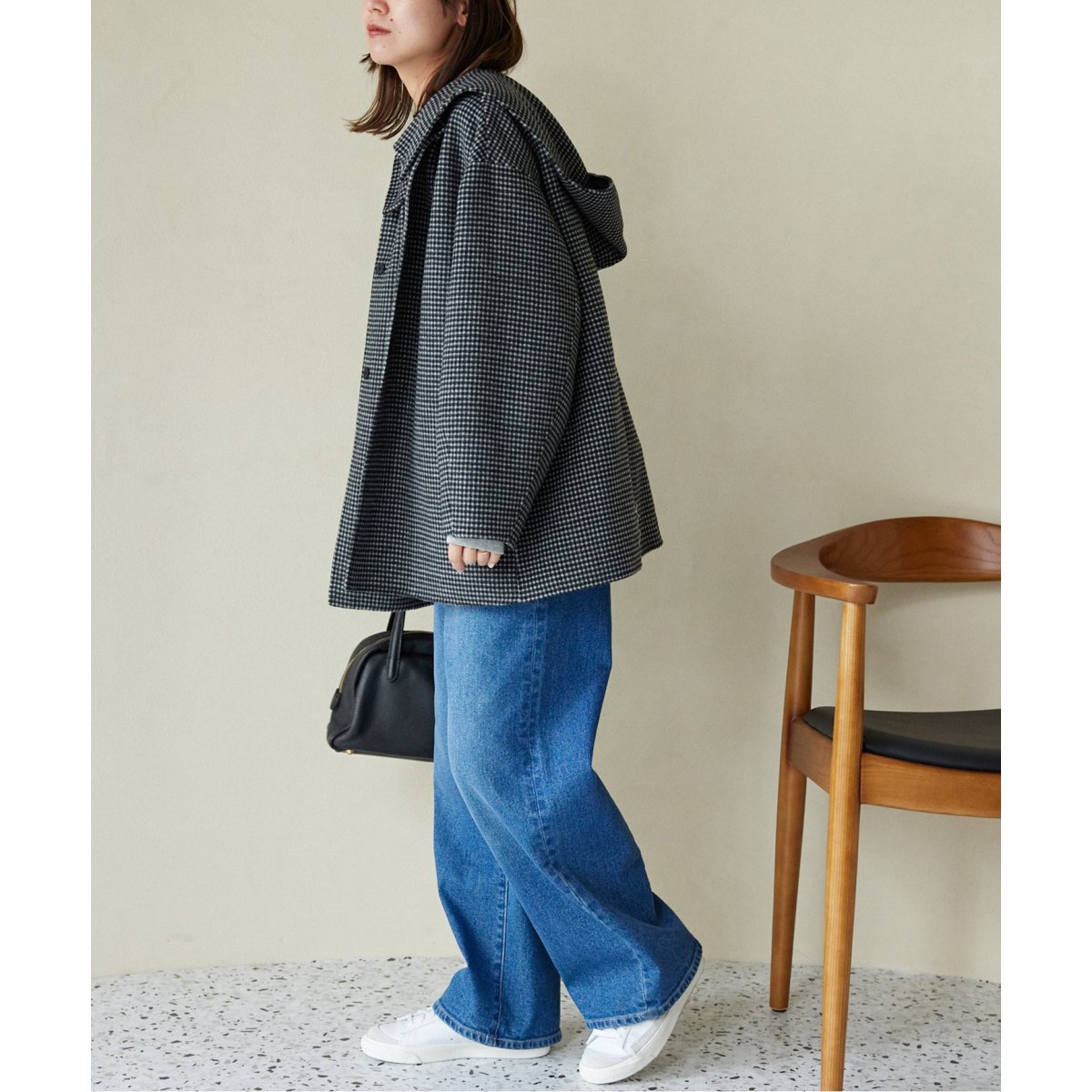 ウールナイロンリバーフードショートコート | ジャーナルスタンダード