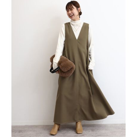 追加》ウォッシャブルVネックジャンパースカート | ジャーナル  