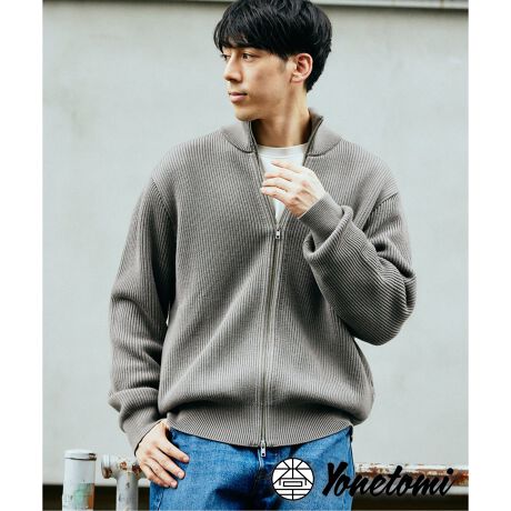 米富繊維 / Yonetomi】別注 EX FINE WOOL リブドライバーズニット 