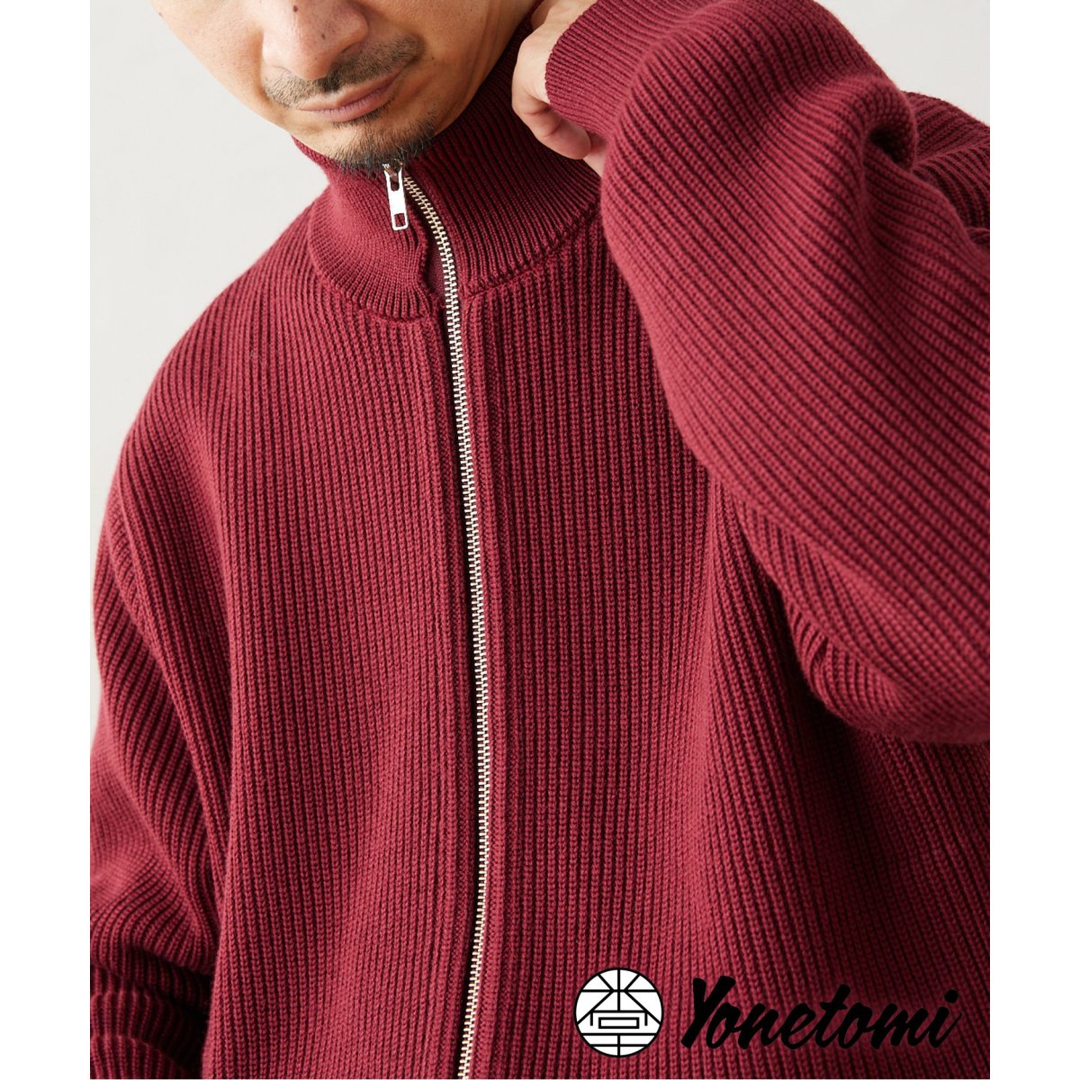 米富繊維 / Yonetomi】別注 EX FINE WOOL リブドライバーズニット