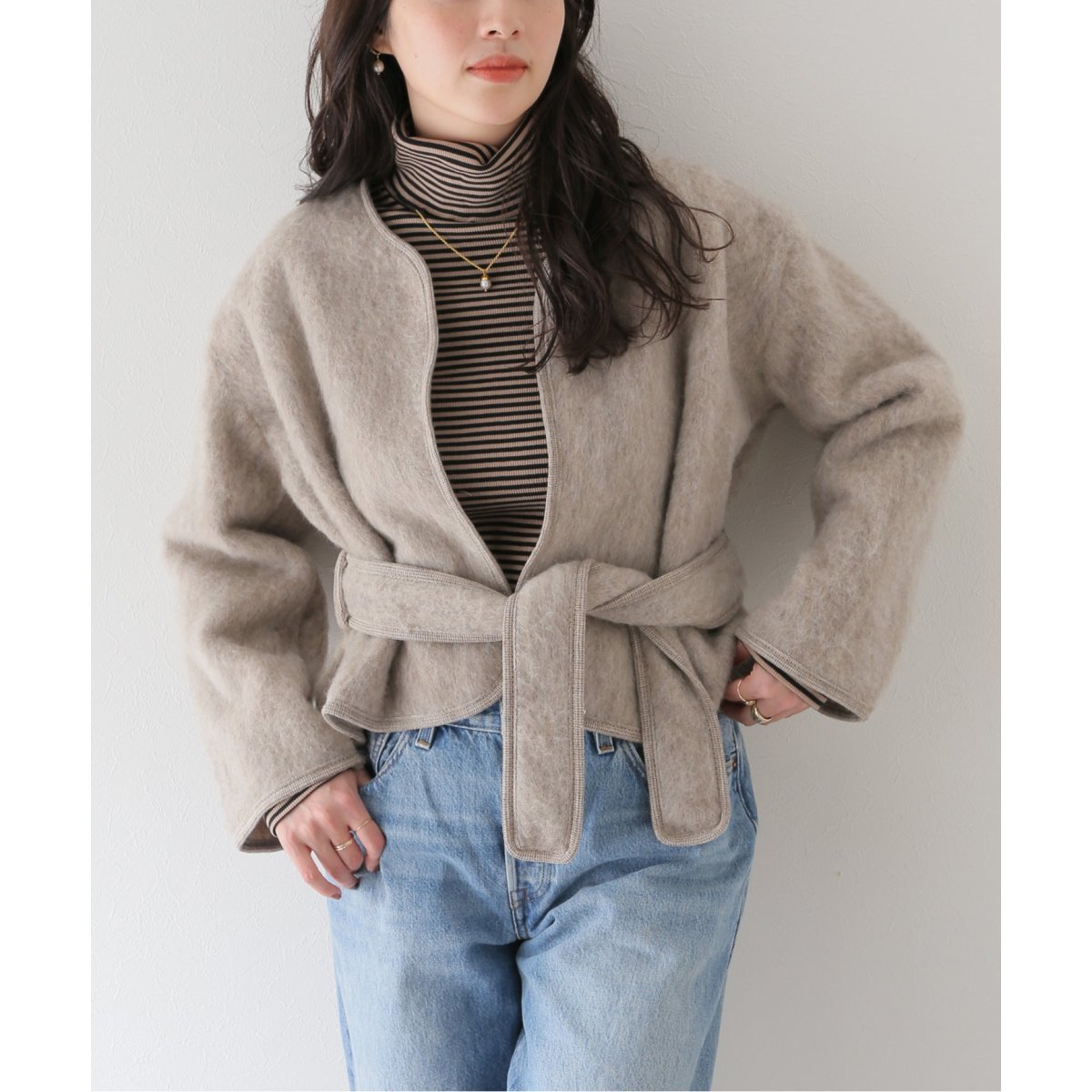 baserange ベースレンジウールジャケットコートカーディガン