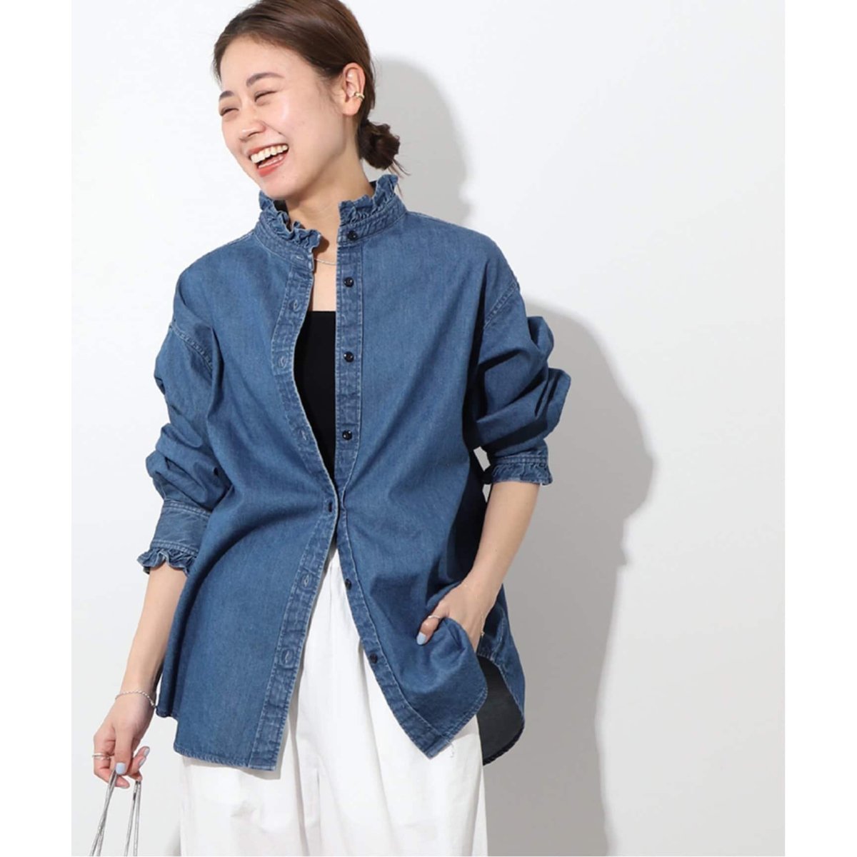 □《追加6》デニムフリルブラウス | ジャーナルスタンダード