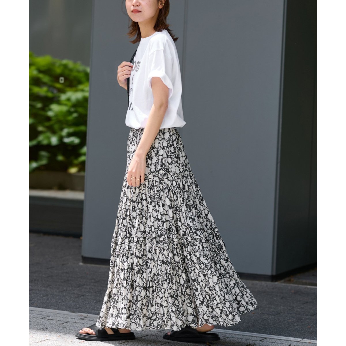 ☆コットンボイルクリンクルティアードスカート（柄）☆ JOURNAL STANDARD relume｜《WEB限定追加2》コットンボイル