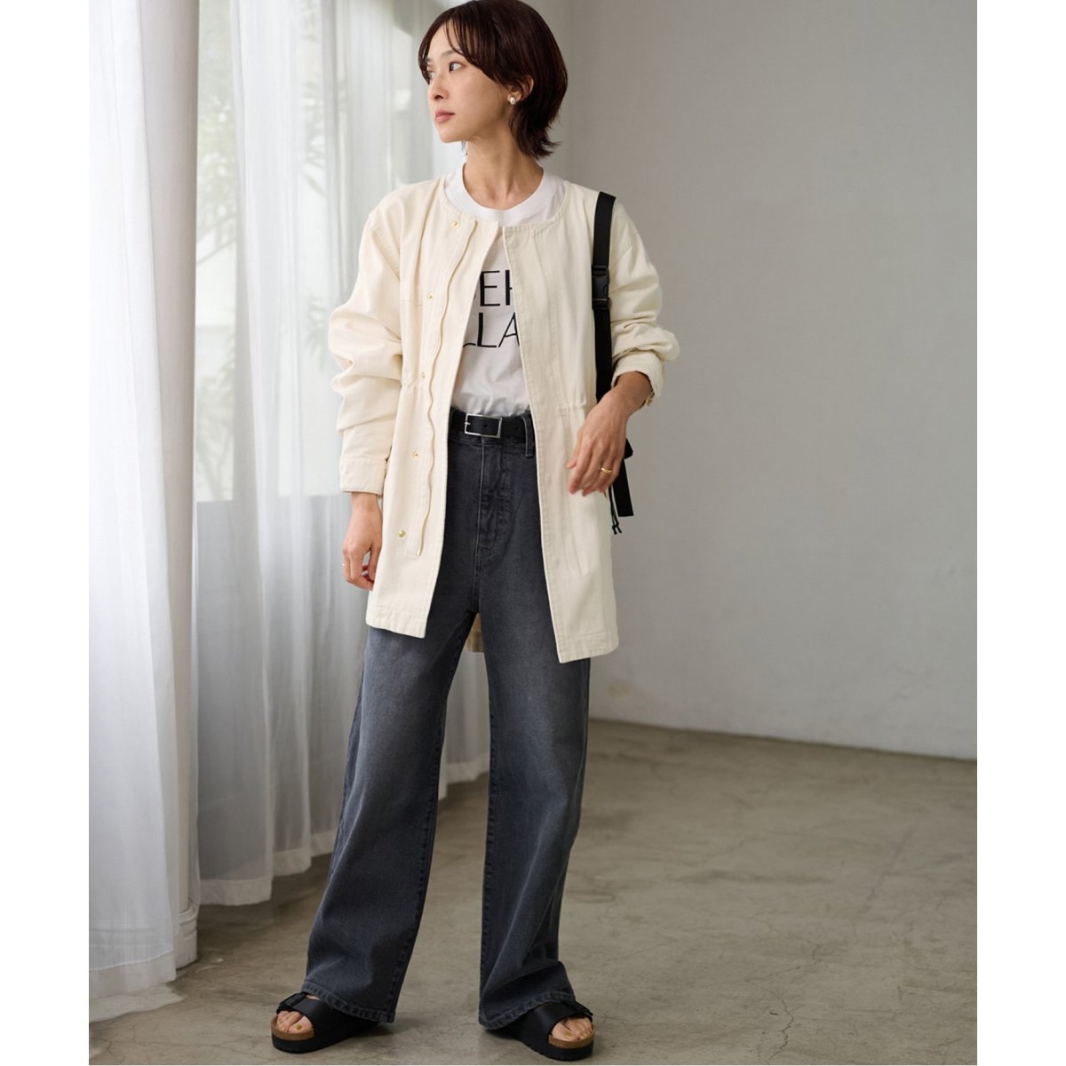 JOURNAL STANDARD relume｜コットンツイルノーカラーブルゾン