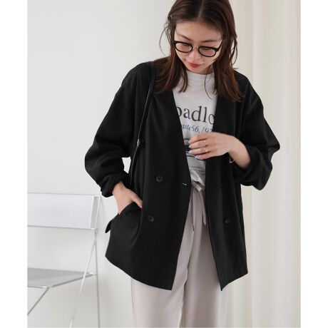 コットンリネンノーカラージャケット | ジャーナルスタンダード  