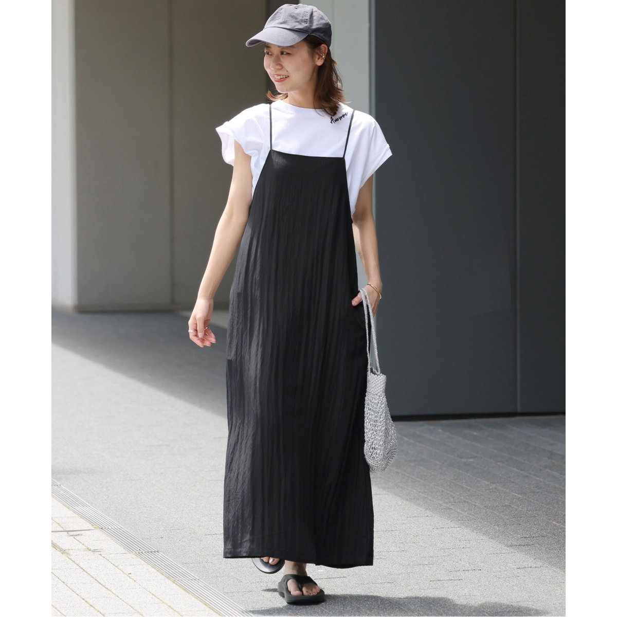 【美品】サテンキャミワンピース　JOURNAL STANDARD relume ワッシャーサテンキャミワンピース | ジャーナルスタンダード