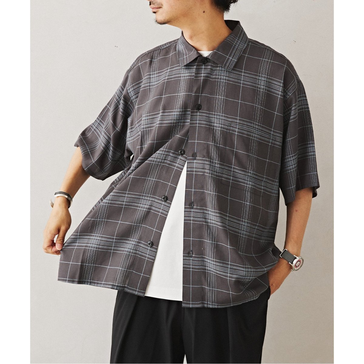Relume Jeans レーヨンチェック半袖シャツ | ジャーナル