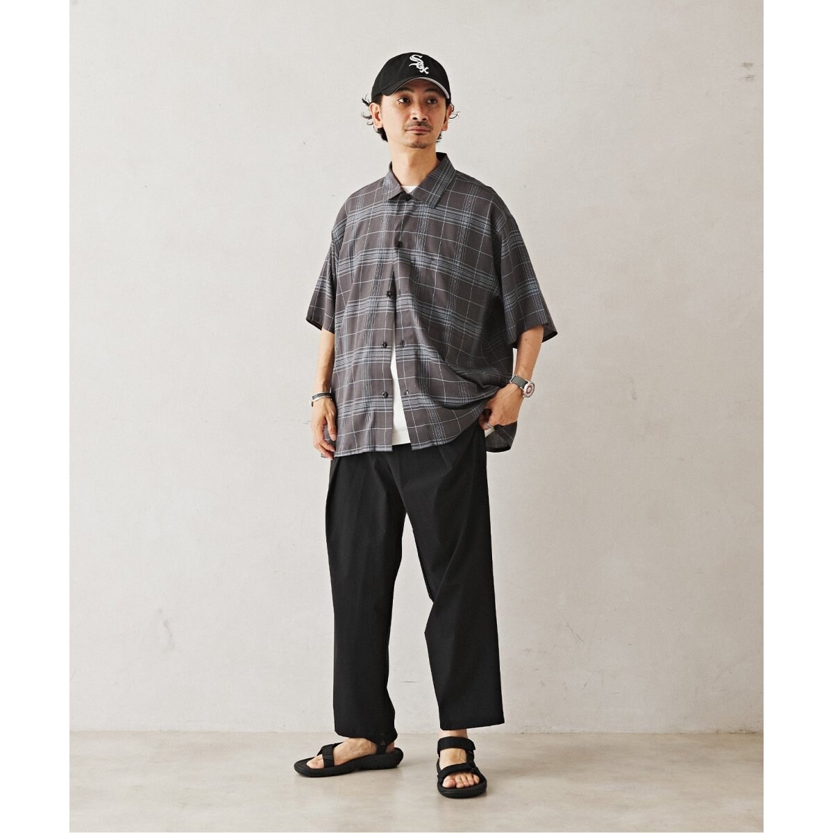 JOURNAL STANDARD relume レーヨン　半袖チェックシャツ ジャーナルスタンダード レリューム（JOURNAL STANDARD relume