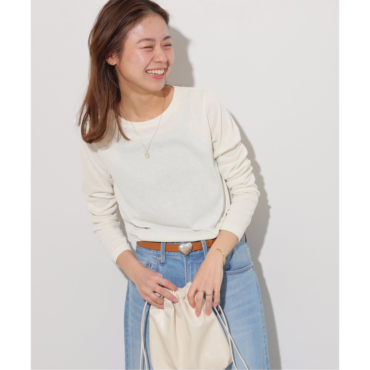 追加2》ソフトテレコクルーネックロングTEE | ジャーナル