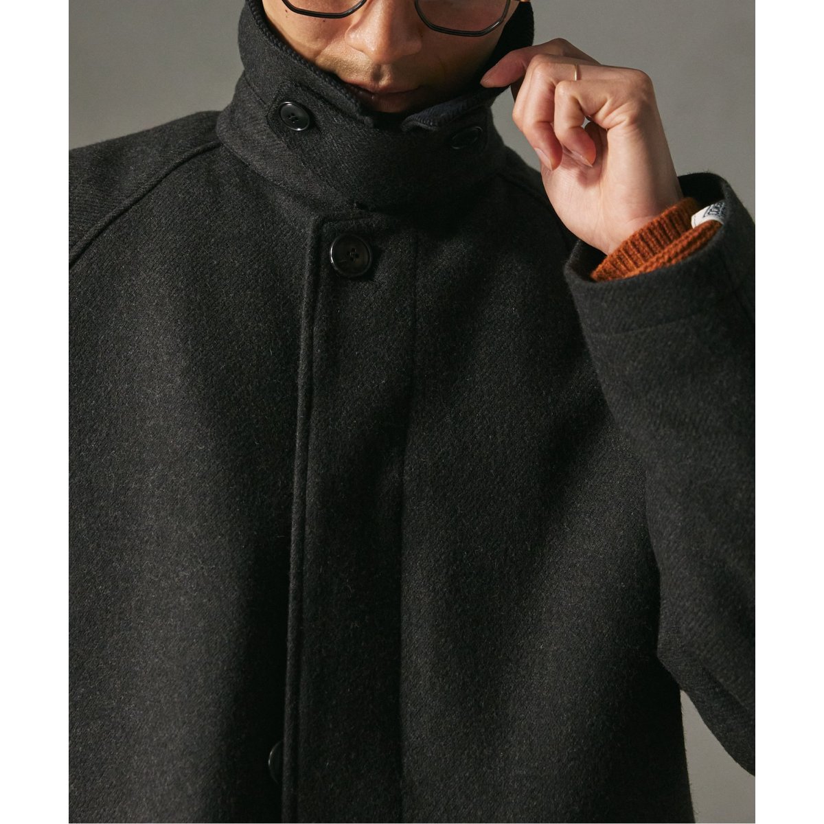 HIGH LAND WOOL オーバーサイズバルマカーンコート グレー S露地