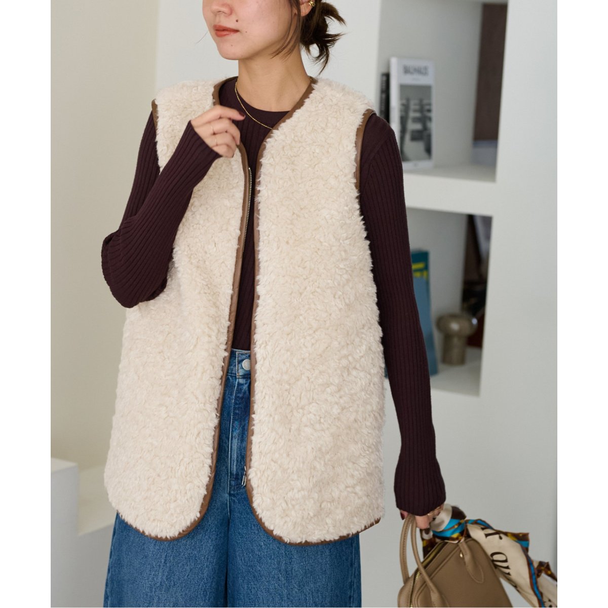 【2025】JOURNAL STANDARDシープフェイクファージップベスト美品 □シープフェイクファージップベスト | ジャーナルスタンダード