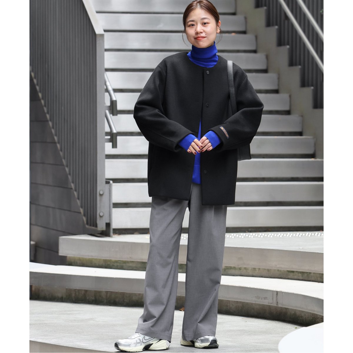 RELUME☆スーパーファインビーバークルーネックコート☆ブラック☆34 追加予約》［25AW新作］スーパーファインビーバークルーネック
