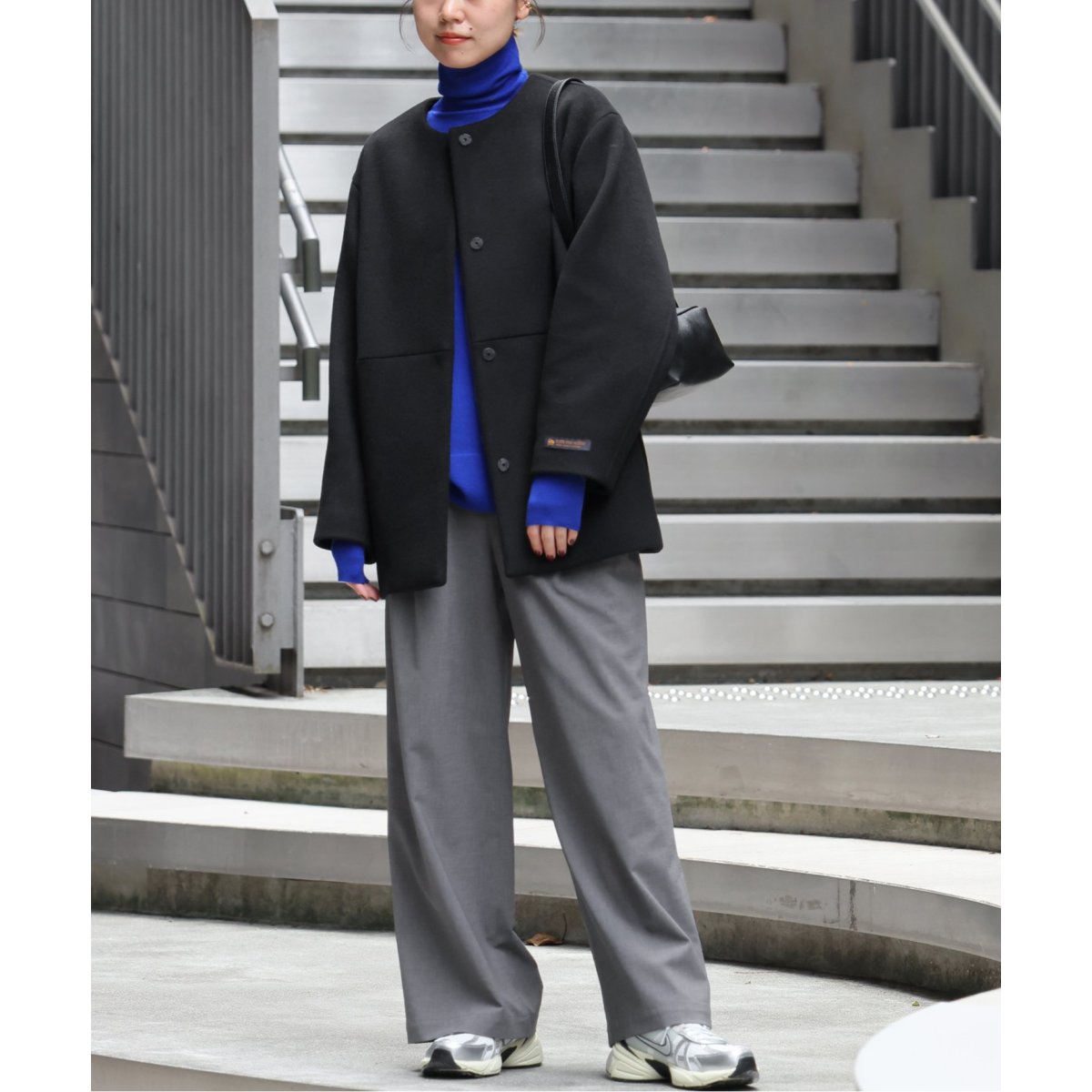 RELUME☆スーパーファインビーバークルーネックコート☆ブラック☆34 スーパーファインビーバークルーネックコート | ジャーナル