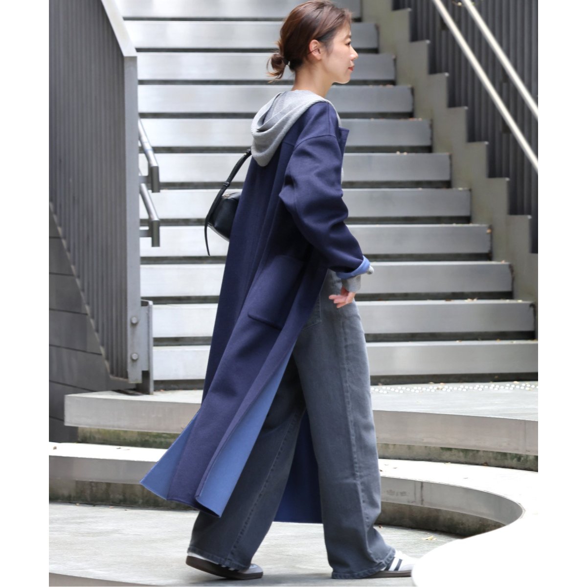 【JOURNAL STANDARD】リバーシブル ロングコート ネイビ×ブルー リバーシブルロングコート | ジャーナルスタンダード レリューム