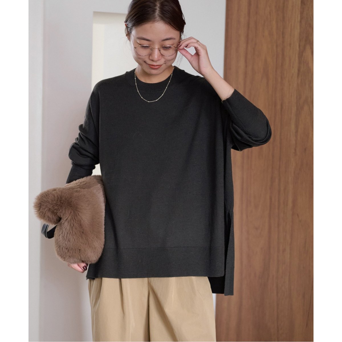 追加》BiellaYarnワイドクルーネックプルオーバー | ジャーナル