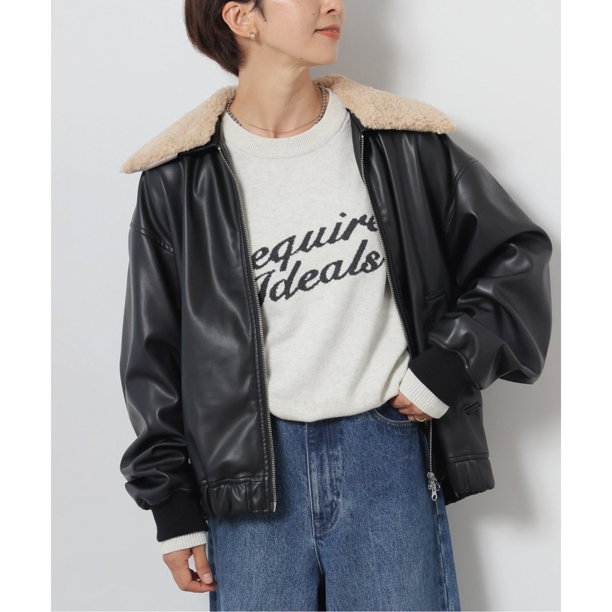 JOURNAL STANDARD　フェイクレザーボアブルゾンB3 美品 JOURNAL STANDARD フェイクレザーボアブルゾンB3 美品 - メルカリ
