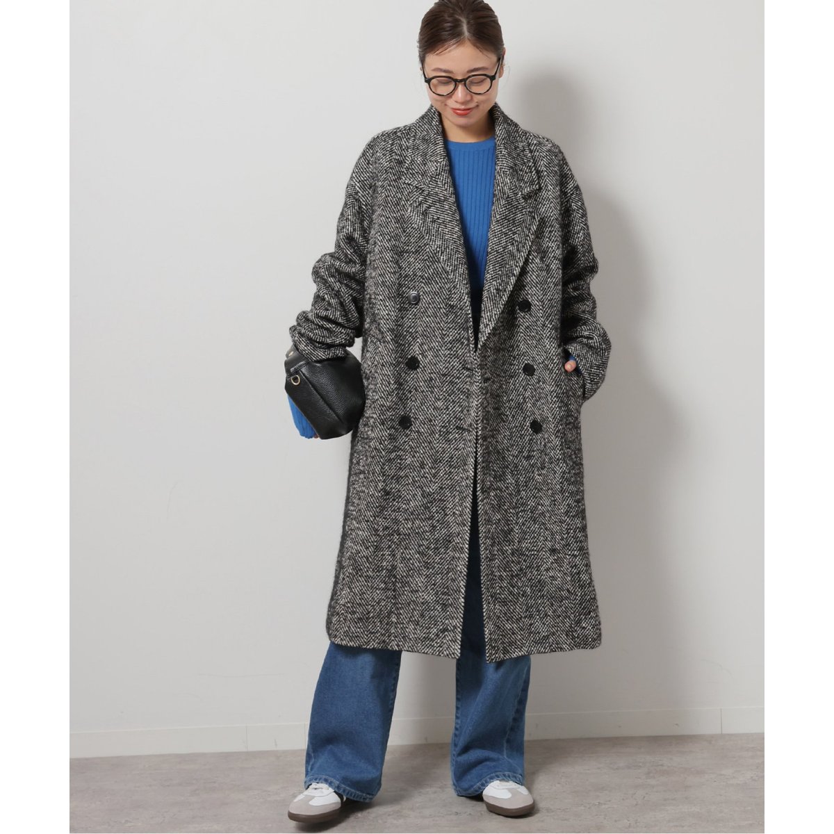 ジャーナルスタンダード マスキュリンスタンドコート 36 ヘリンボーン DMW COMATEX】BIGヘリンボーンWフロントチェスターコート | ジャーナル