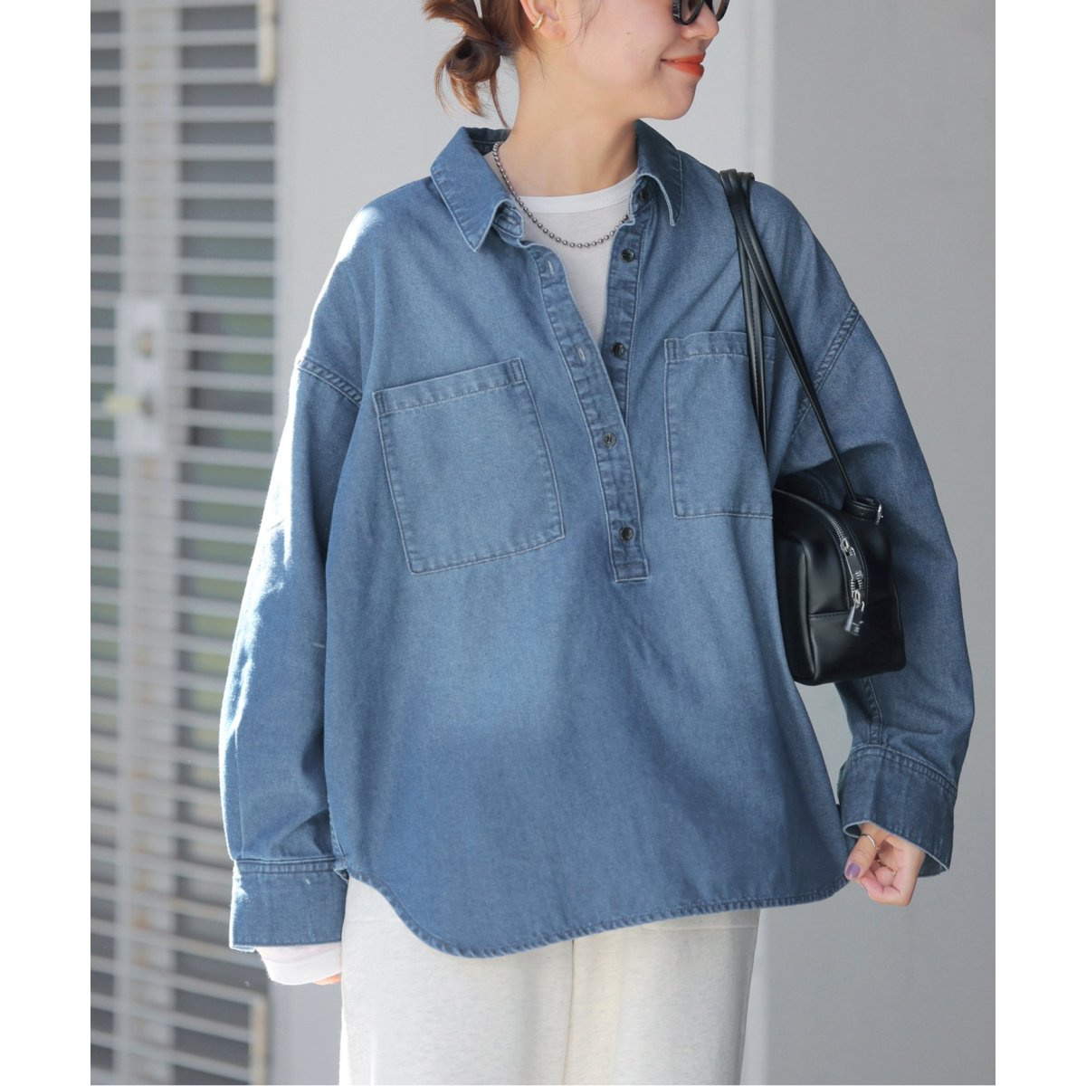 美品　ジャーナルスタンダードレリューム　デニムプルオーバーシャツ　ダンガリー 楽天市場】デニムオーバーサイズシャツ JOURNAL STANDARD relume