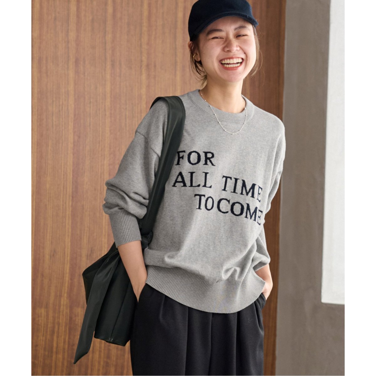 ウールカシミヤ脇スリットクルーネックプルオーバー | イエナ