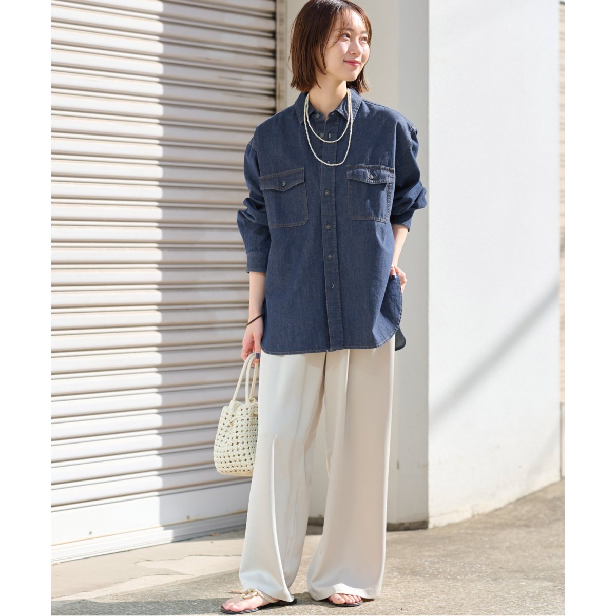 美品　ジャーナルスタンダードレリューム　9oz C/Rデニムワークシャツ JOURNAL STANDARD relume（ジャーナルスタンダード レリューム）の