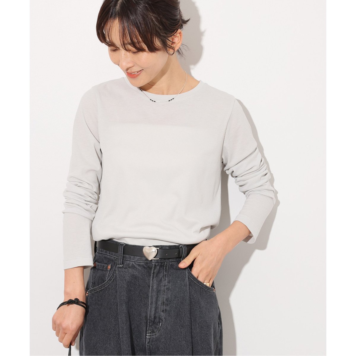 ソフトテレコクルーネックロングTEE 白と黒2枚セット 追加》ソフトテレコクルーネックロングTEE | ジャーナル