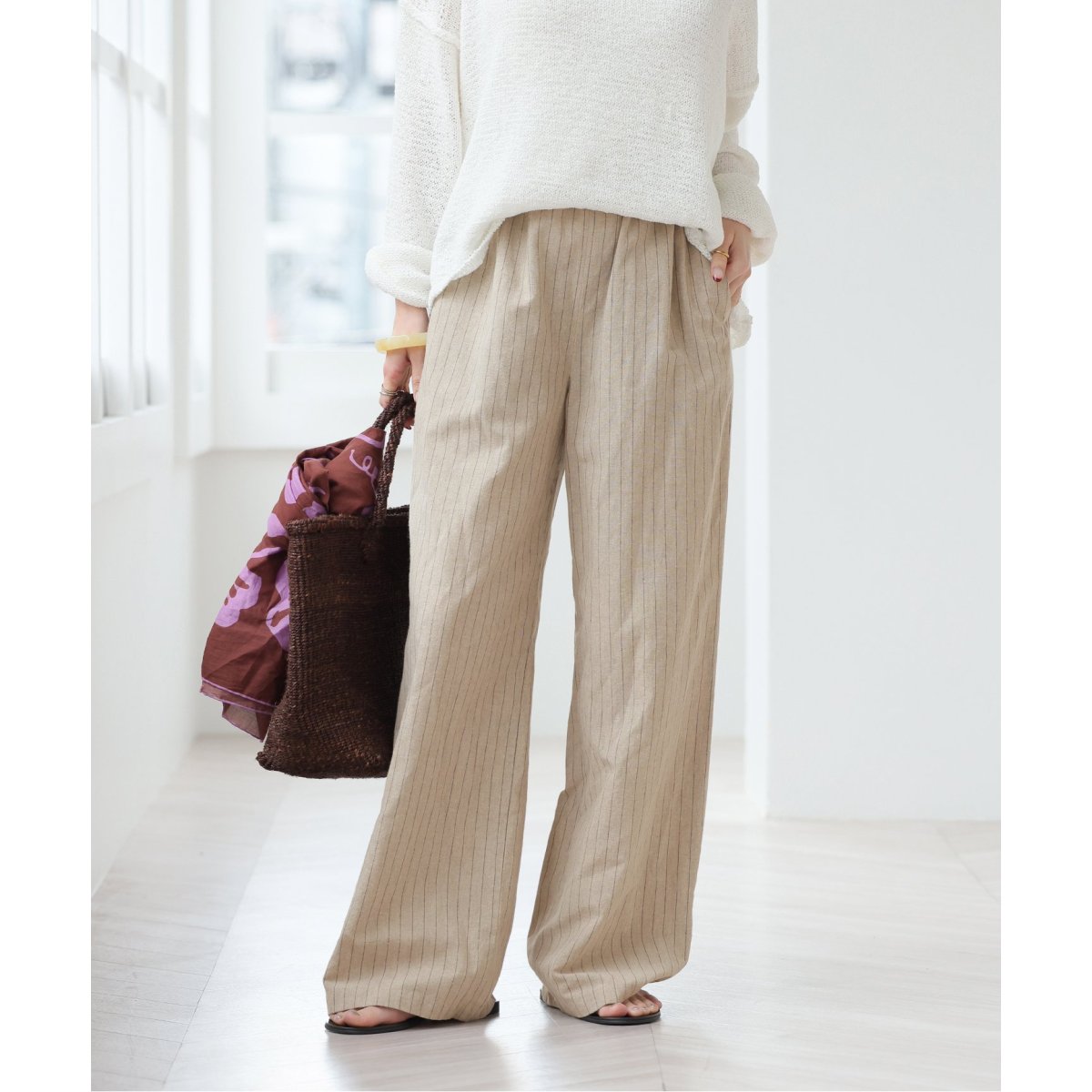 リネンコットンイージーパンツストライプ | ジャーナル