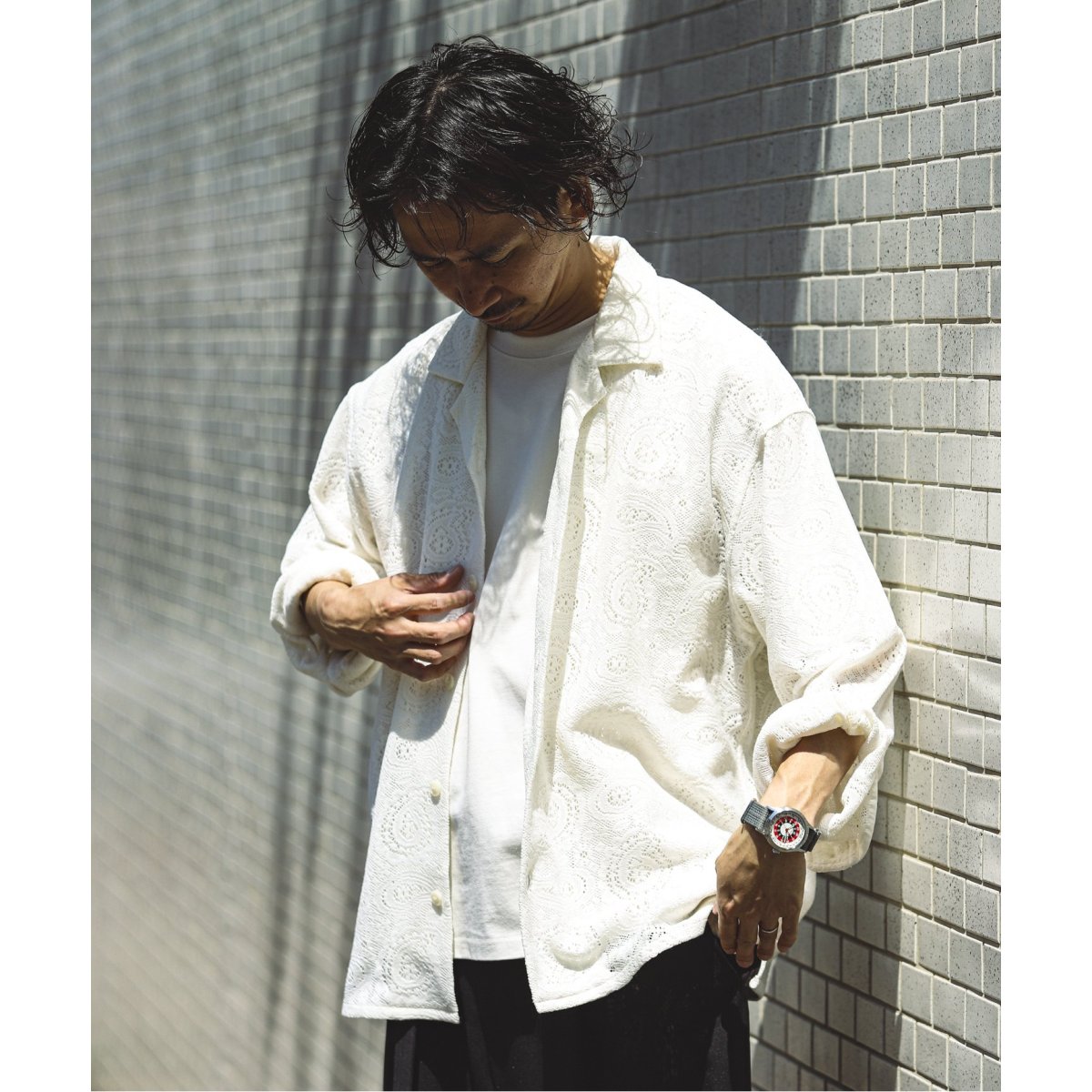 〈美品〉JOURNAL STANDARD【M】スプラッシュパターンオープンシャツ この夏1番売れている！スプラッシュパターンシャツ。｜JOURNAL