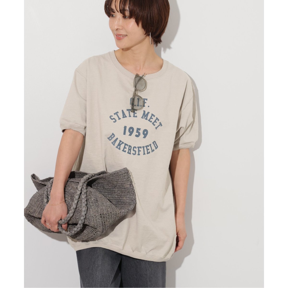 【洗える】クロップドフォルムT S/S tシャツ ADAM ET ROPE' tシャツ 「洗える」クロップドフォルムT S/S