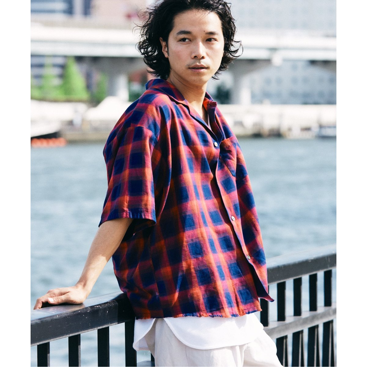 JOURNAL STANDARD relume レーヨン　半袖チェックシャツ レーヨン フリンジ 半袖チェックシャツ | ジャーナル