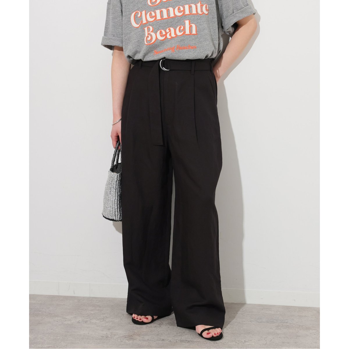 JOURNAL STANDARD relume コットンリネンベルトパンツ 38 JOURNAL STANDARD relume（ジャーナルスタンダード レリューム