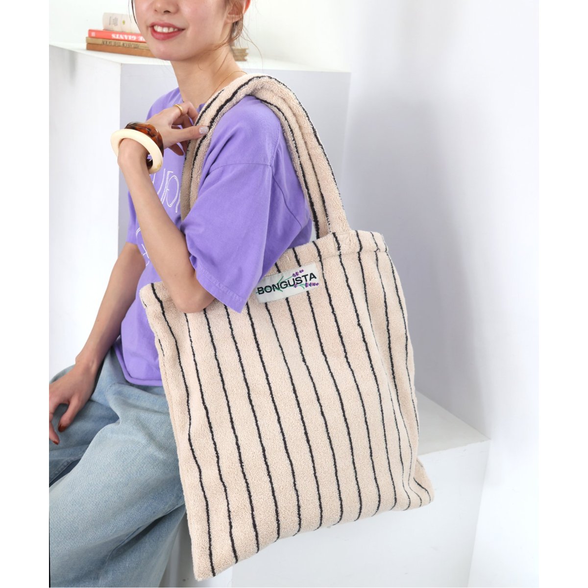 □【BONGUSTA/ボングスタ】NARAM STRIPED トートバッグ