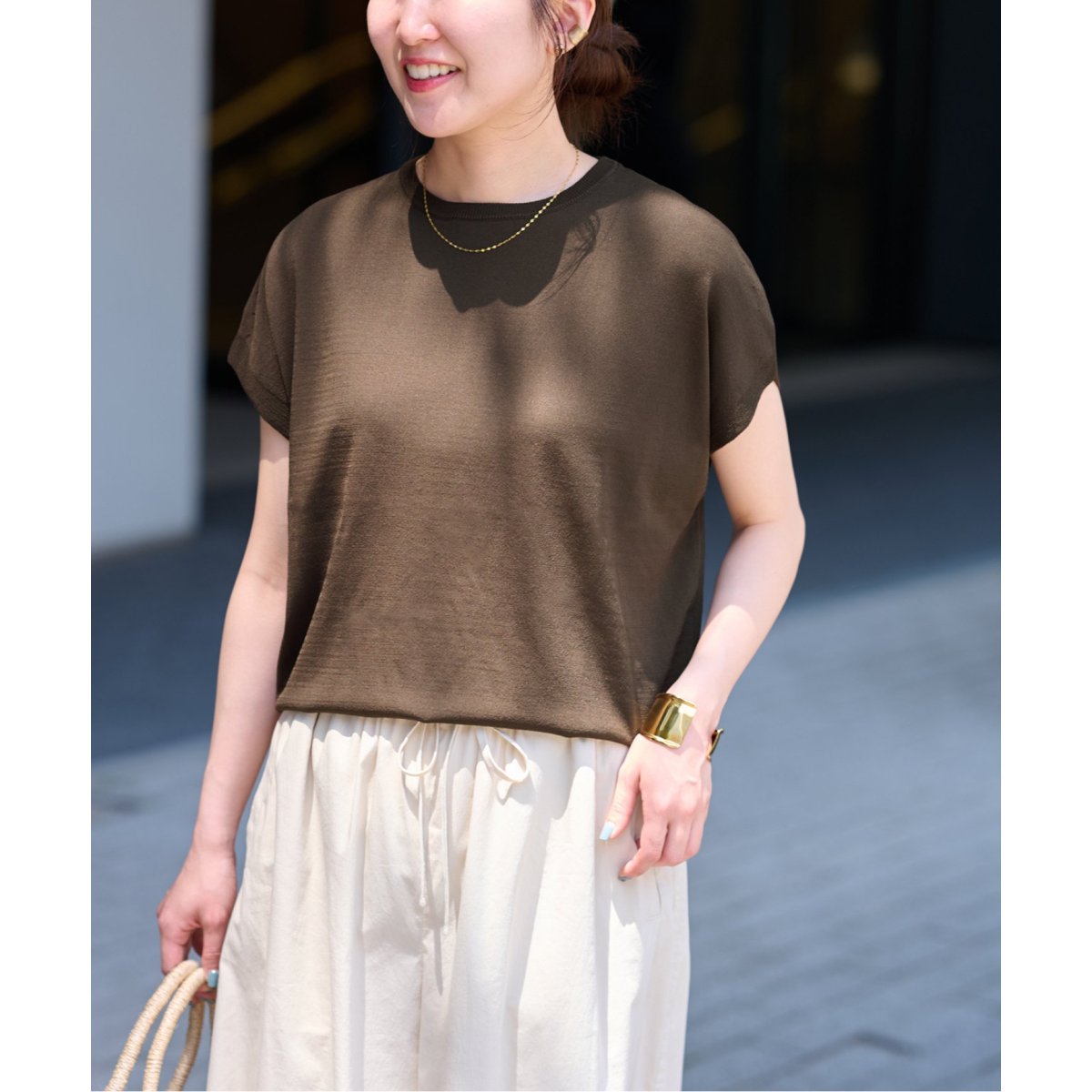 追加》ウォッシャブルストレッチニットVネックプルオーバー