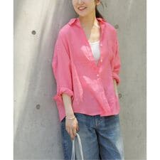 《追加2》手洗い可 / カラーリネンオーバーサイズシャツ