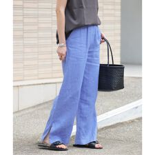 《一部WEB限定追加4》麻スリットイージーパンツ