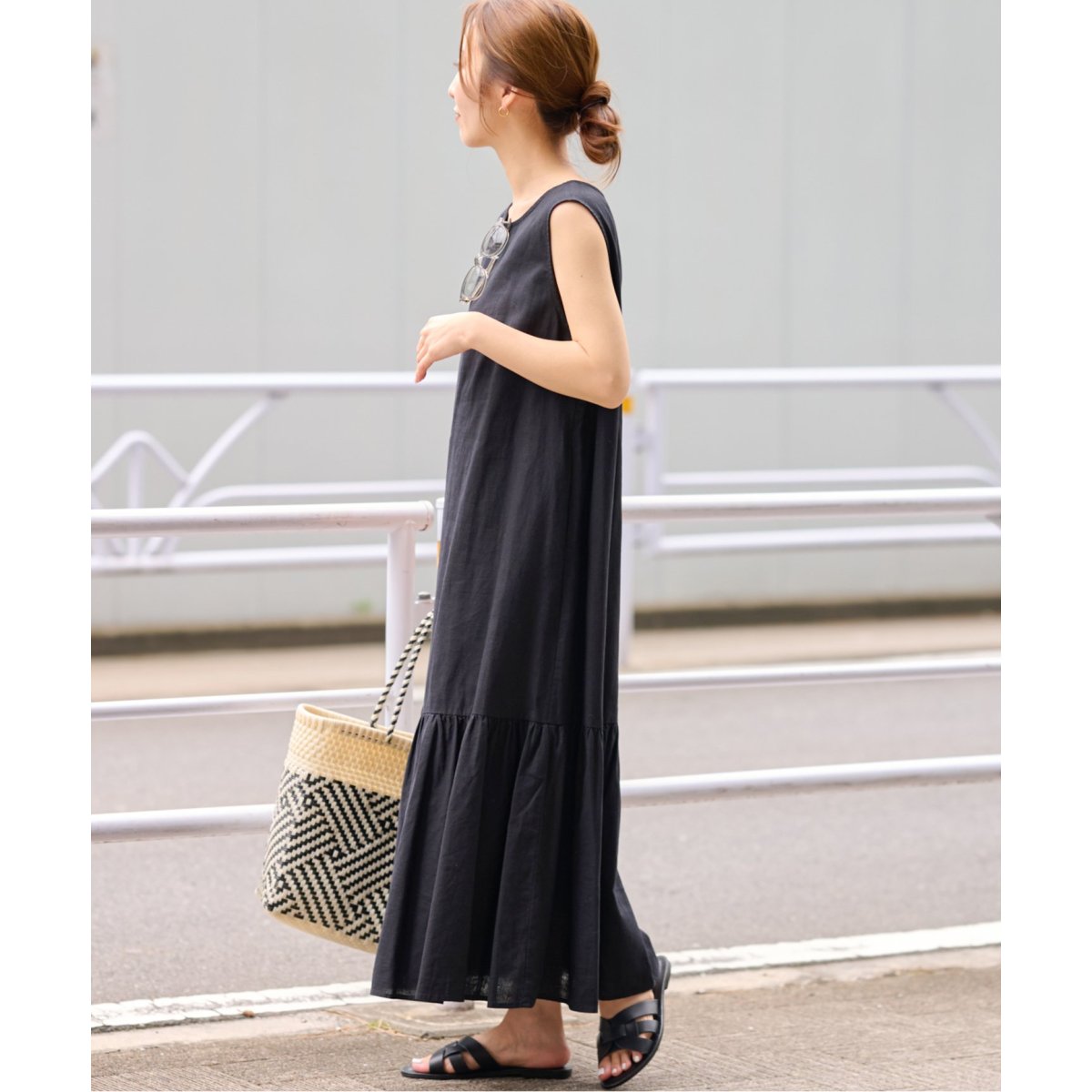 ヘムギャザーロングワンピース　relume JOURNAL STANDARD relume｜ヘムギャザーロングワンピース