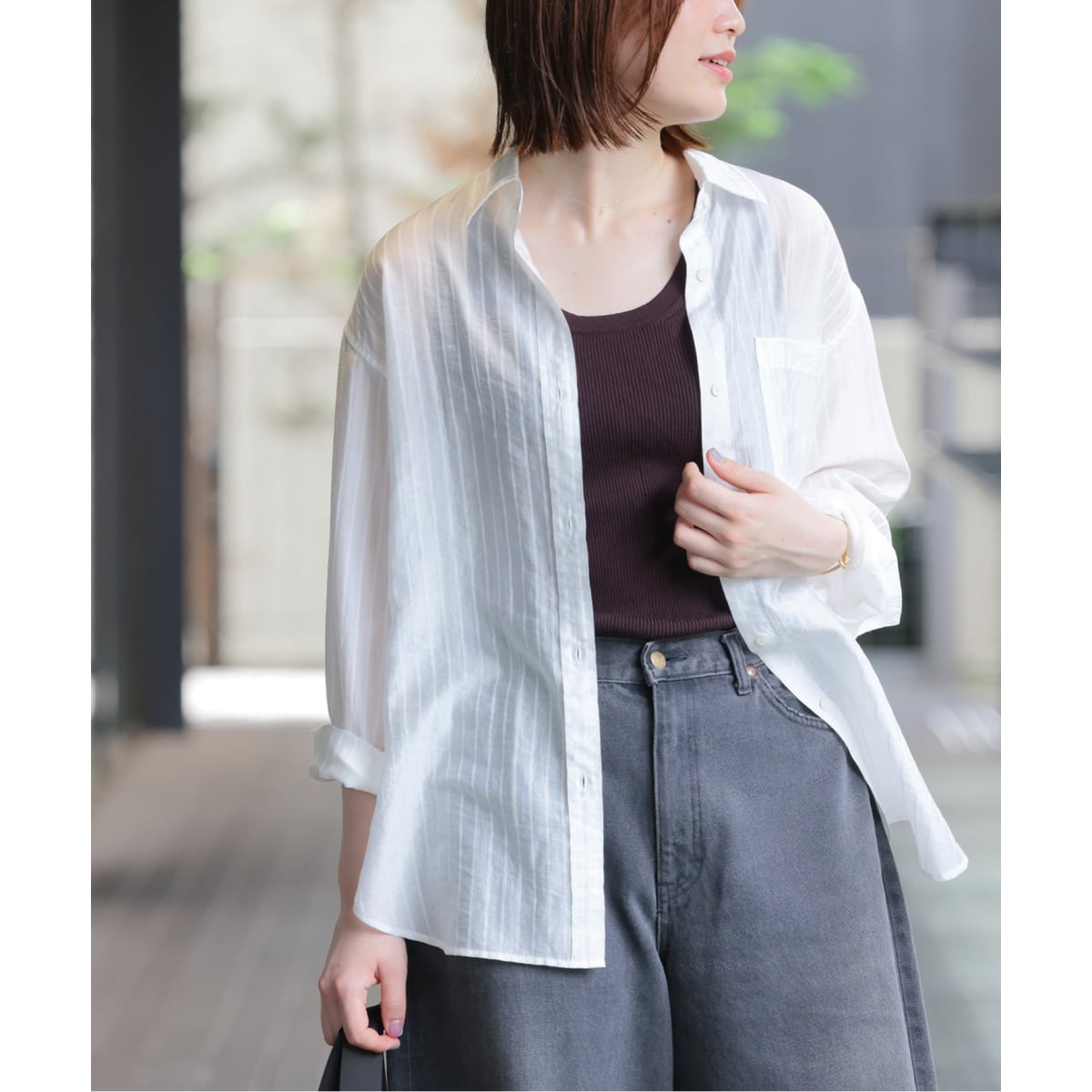 ☆イエナ☆サテンストライプシャツ　ナチュラル　新品！ IENA｜サテン ストライプ シャツ | Rakuten Fashion(楽天