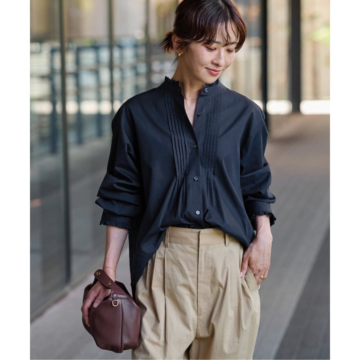 美品／JOURNAL STANDARD　80ローンタックボリュームシャツ　総柄 WEB限定追加3》80ローンタックボリュームシャツ（シャツ