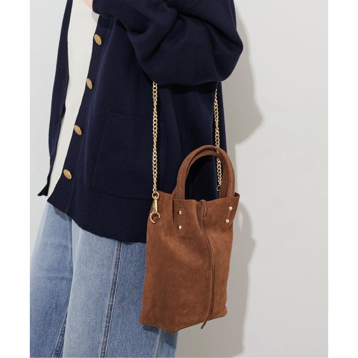 追加》AULENTTI/オウレンティ ベルト付きレザー MIDI BAG バッグ