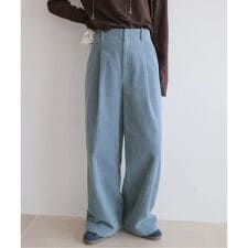《追加 / 新色》ウォッシャブルコーデュロイタックワイドパンツ