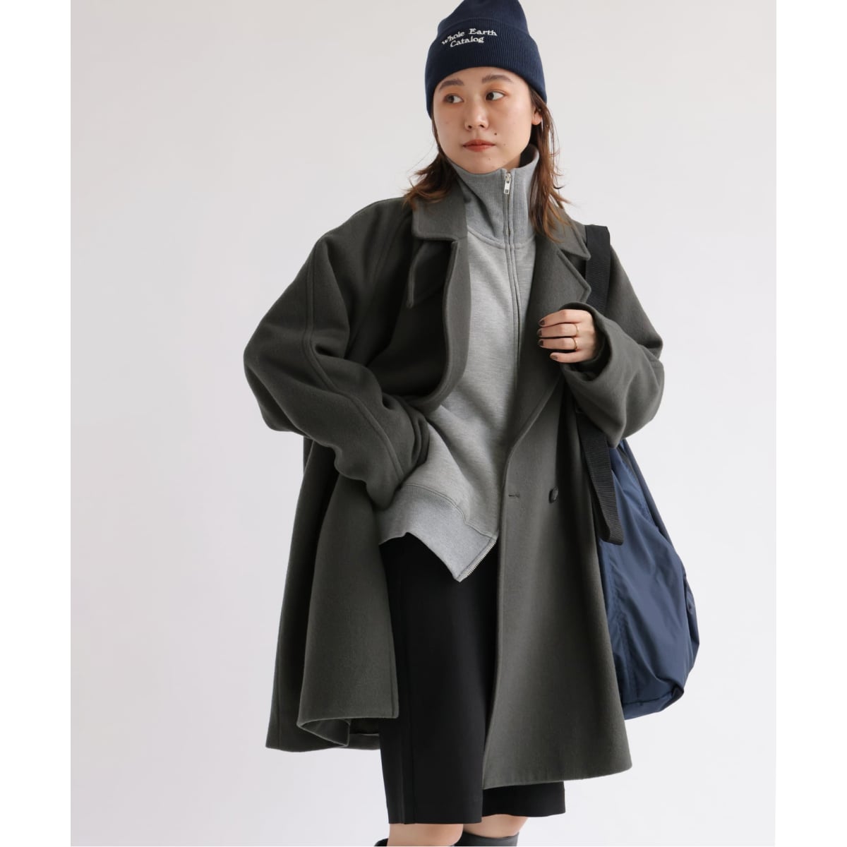 Spick＆Span W/Nyモッサステンカラーショートコート グレー スピック＆スパン W/Nyモッサステンカラーショートコート