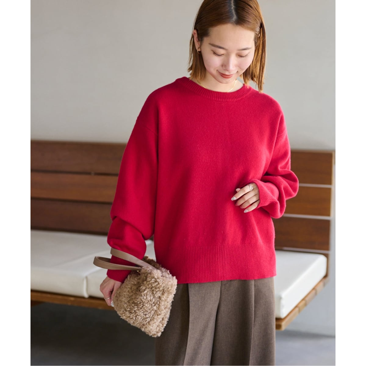 【未使用】ジャーナルスタンダード レリューム　ウールカシミヤ混　カーディガン 予約》［25AW新作］ウールカシミヤ2WAYクルーネックカーディガン