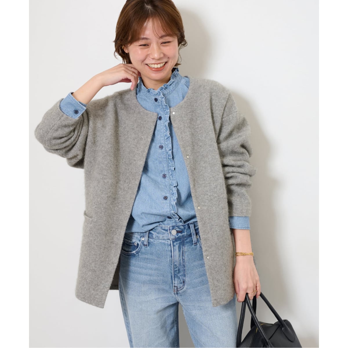新品✨半袖カーディガン メンズＬ　　ジャーナルスタンダードrelume JOURNAL STANDARD relume 「JOURNAL relume」 カーディガン L
