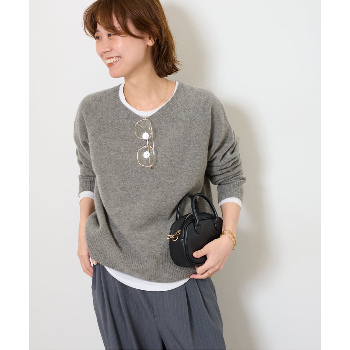 美品♡スピックアンドスパン　クループルオーバー　ウール　カシミヤ　バックスリット cd012-76556-03b.jpg?basethum=225