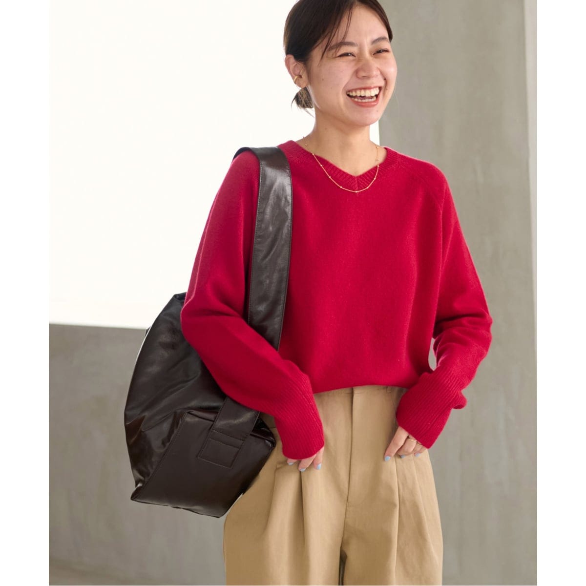 spick＆spanスピックアンドスパン ウールカシミヤクルーネックプルオーバー ウールカシミヤ クルーネックプルオーバー | スピック＆スパン