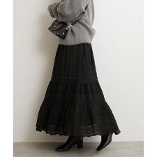 ジャーナルスタンダード レリューム(JOURNAL STANDARD relume)の《WEB限定追加予約2》コットンボイルタック刺繍ロングスカート
