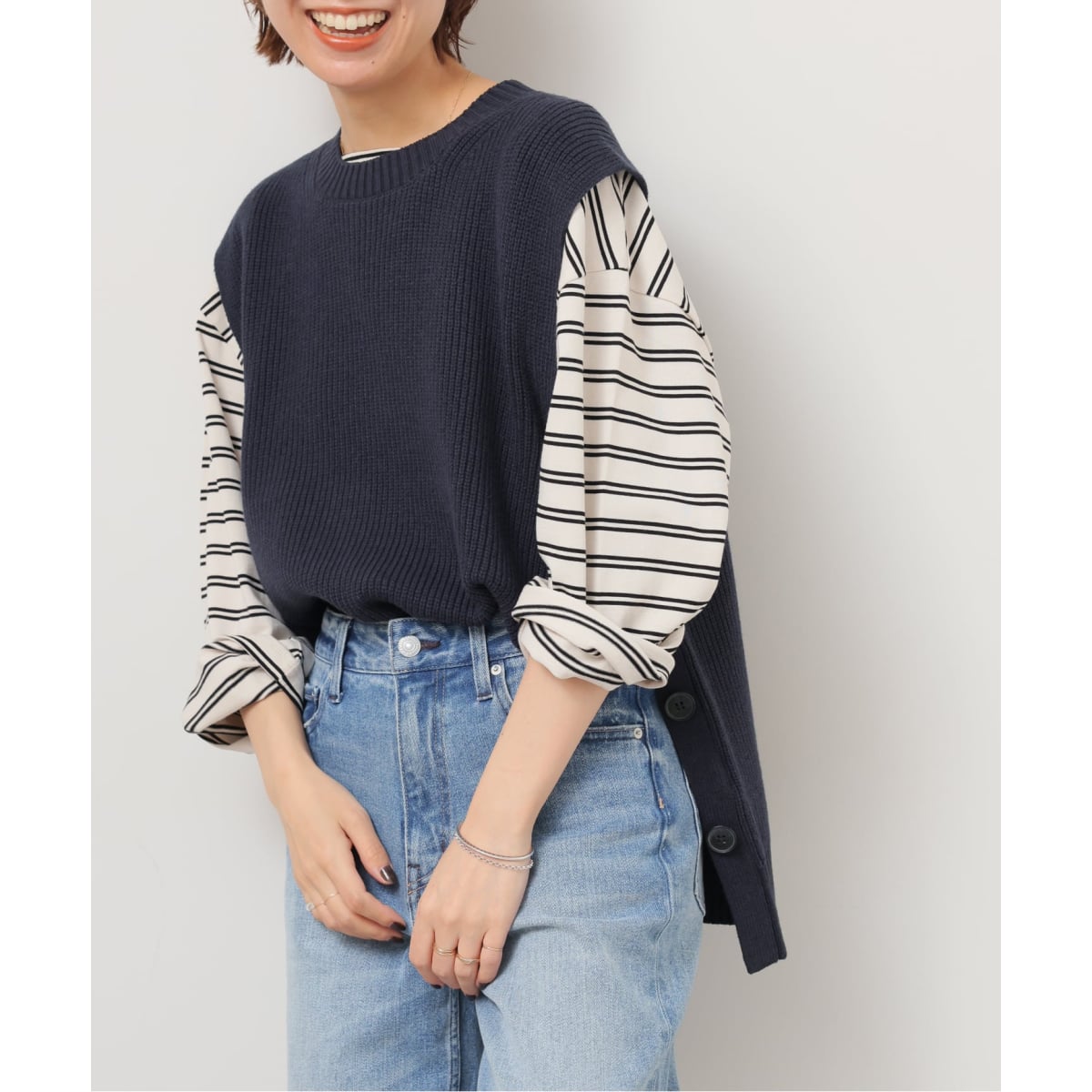 Spick and Span ペーパーヤーンルーズニットベスト 楽天市場】【SALE／30%OFF】ペーパーヤーンルーズニットベスト