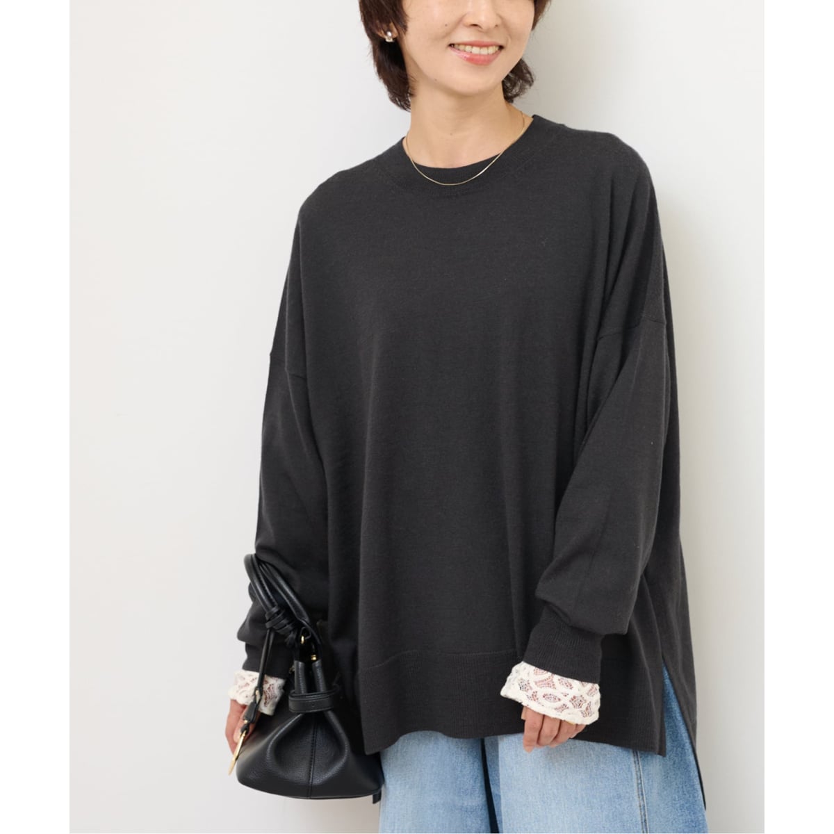 美品 25AW ジャーナルスタンダード レリューム BiellaYarnワイドクルーネックプルオーバー 25080462100230 F グレー レディース 古着 中古 USED JOURNAL STANDARD relume - 美品 25AW ジャーナルスタンダード