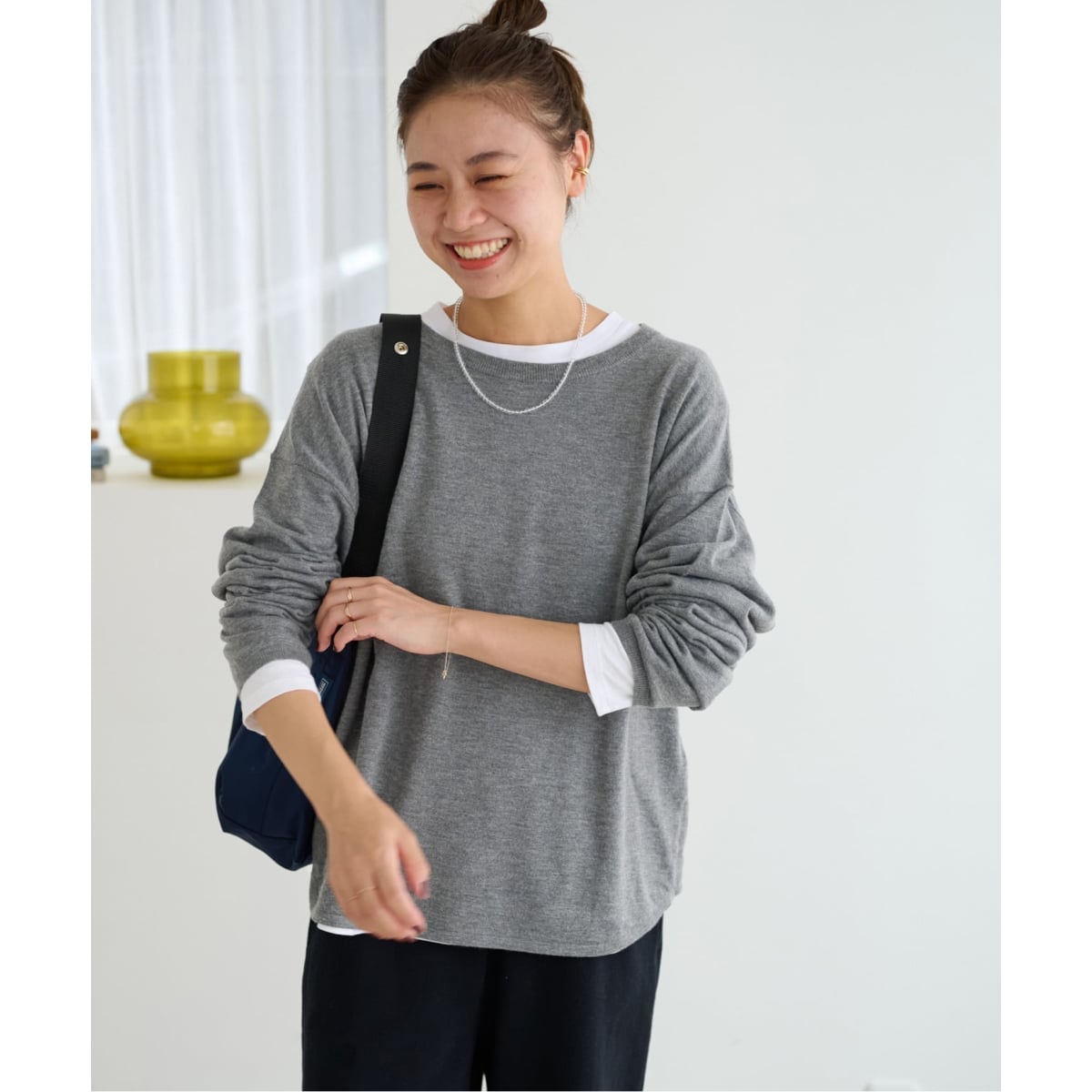 【美品】 ジャーナルスタンダード ストレッチニットV ネックプルオーバー 追加》ウォッシャブルストレッチニットVネックプルオーバー