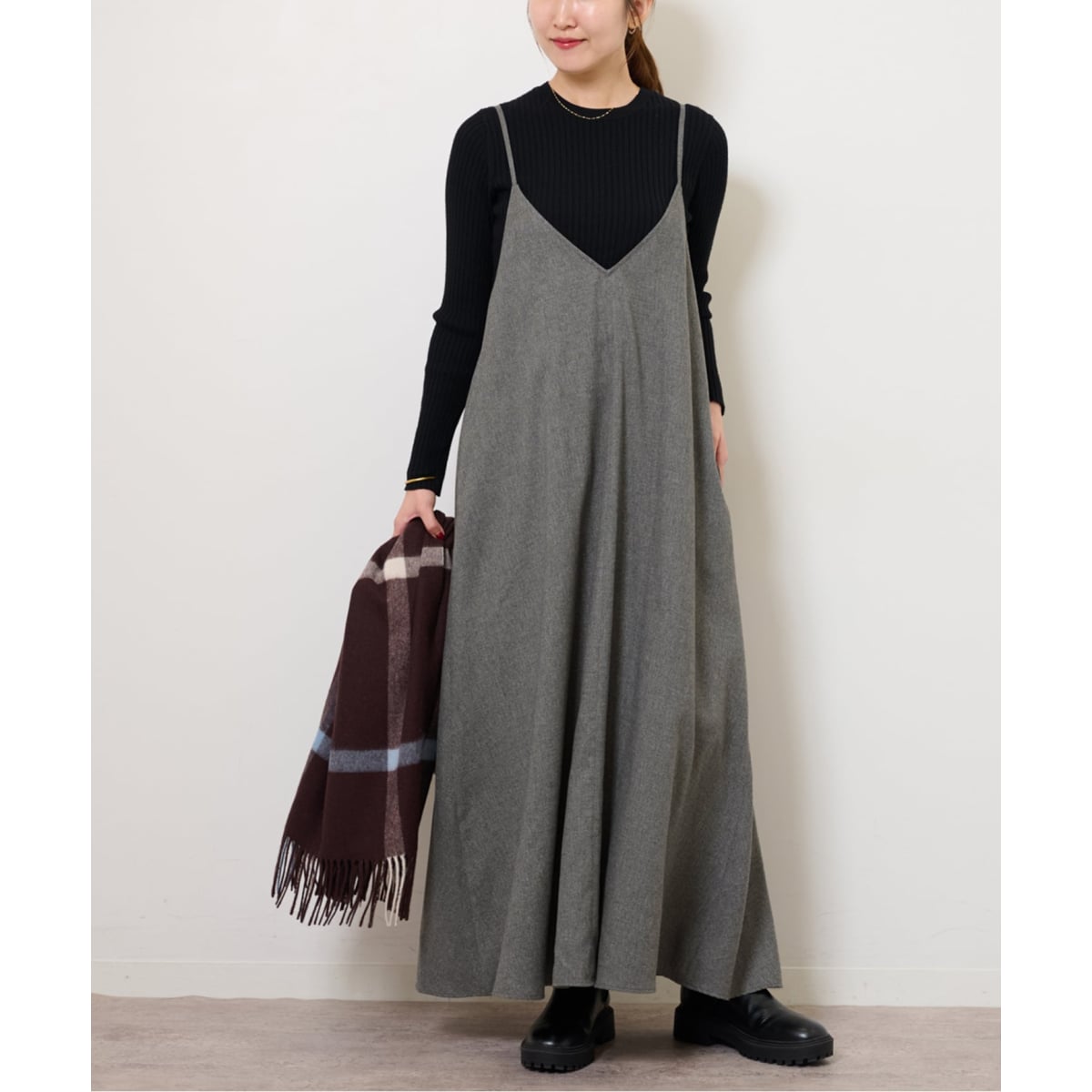 SLOBE IENA エアリーギャザーキャミワンピース 2枚セット/一部カラーWEB・店舗限定》エアリーギャザーキャミ